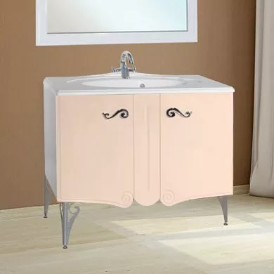 

Тумба с раковиной Bellezza Эстель 100 бежевая, Бежевый;белый