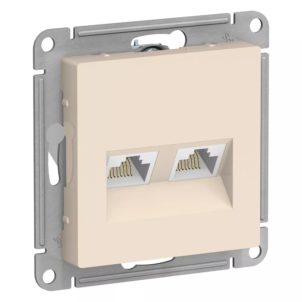 

Розетка двойная компьютерная RJ45+RJ45, кат.5E Systeme Electric AtlasDesign ATN000285