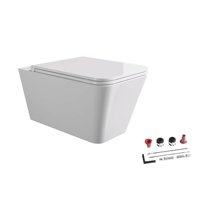 

Alice комплект: Унитаз HIDE Square 55х35, подвесной, безободковый, с сиденьем и крышкой с микролифтом, с набором для крепления, белый глянцевый