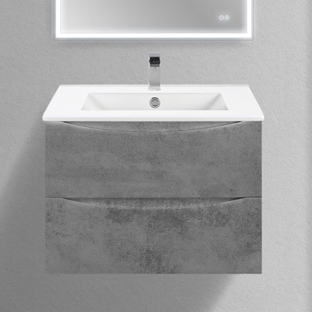 

Тумба с раковиной Vincea Mia Slim 70, 2 ящика, бетон