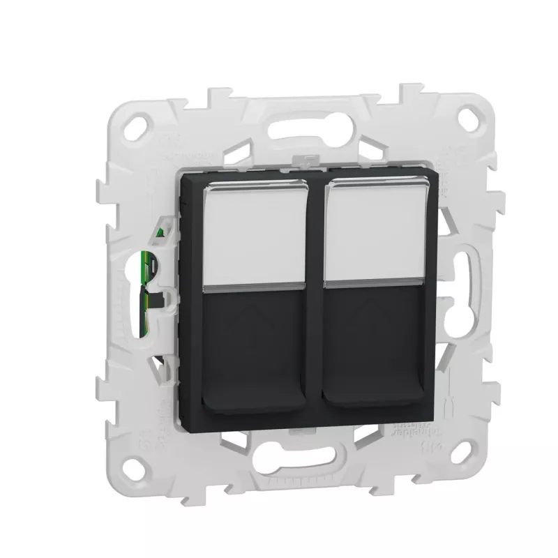 

Розетка компьютерная RJ45X2 Schneider Electric Unica New Cat. 5е UTP NU542054