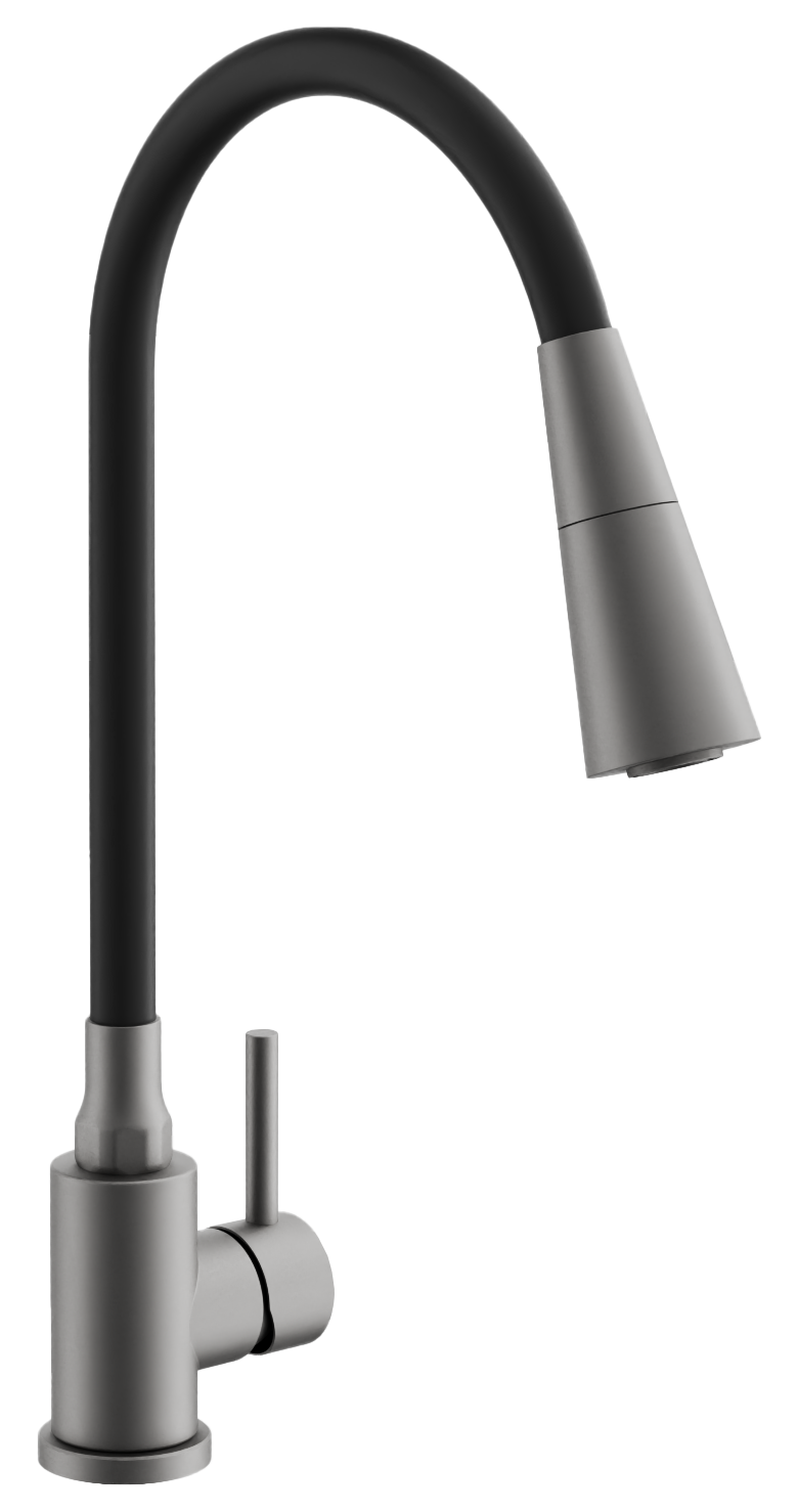 

Смеситель для кухни BELZ B810 B74810-3 с гибким изливом, оружейная сталь