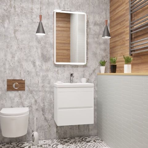 Мебель для ванной комнаты Art Max Family 50 подвесная Bianco Lucido 36650₽
