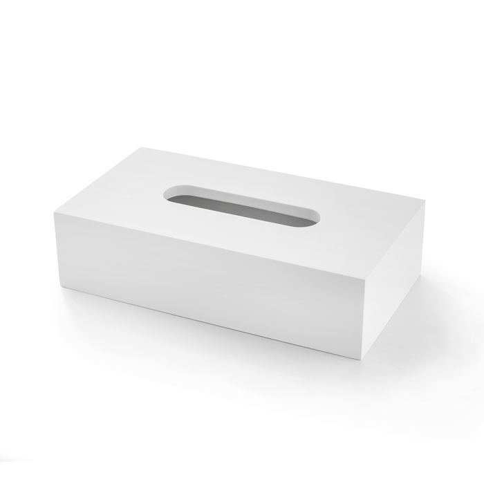 3SC(BeMood White) Диспенсер для салфеток 24,5 х 6,5 х13 см, композит Solid Surface, белый матовый