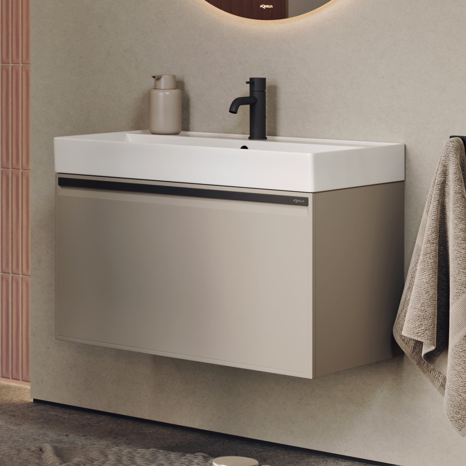 

Тумба под раковину без столешницы Aqwella Pure 65 капучино светлый