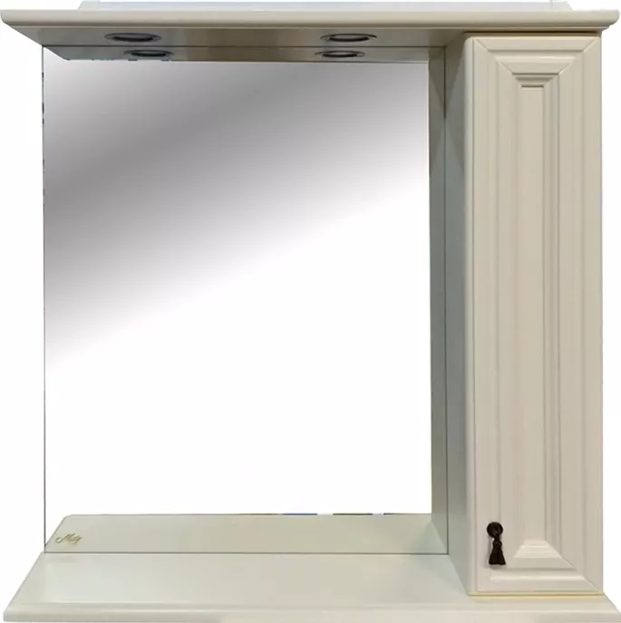 Зеркало-шкаф Misty Лувр 85 R с подсветкой бежевый слоновая кость 18551₽