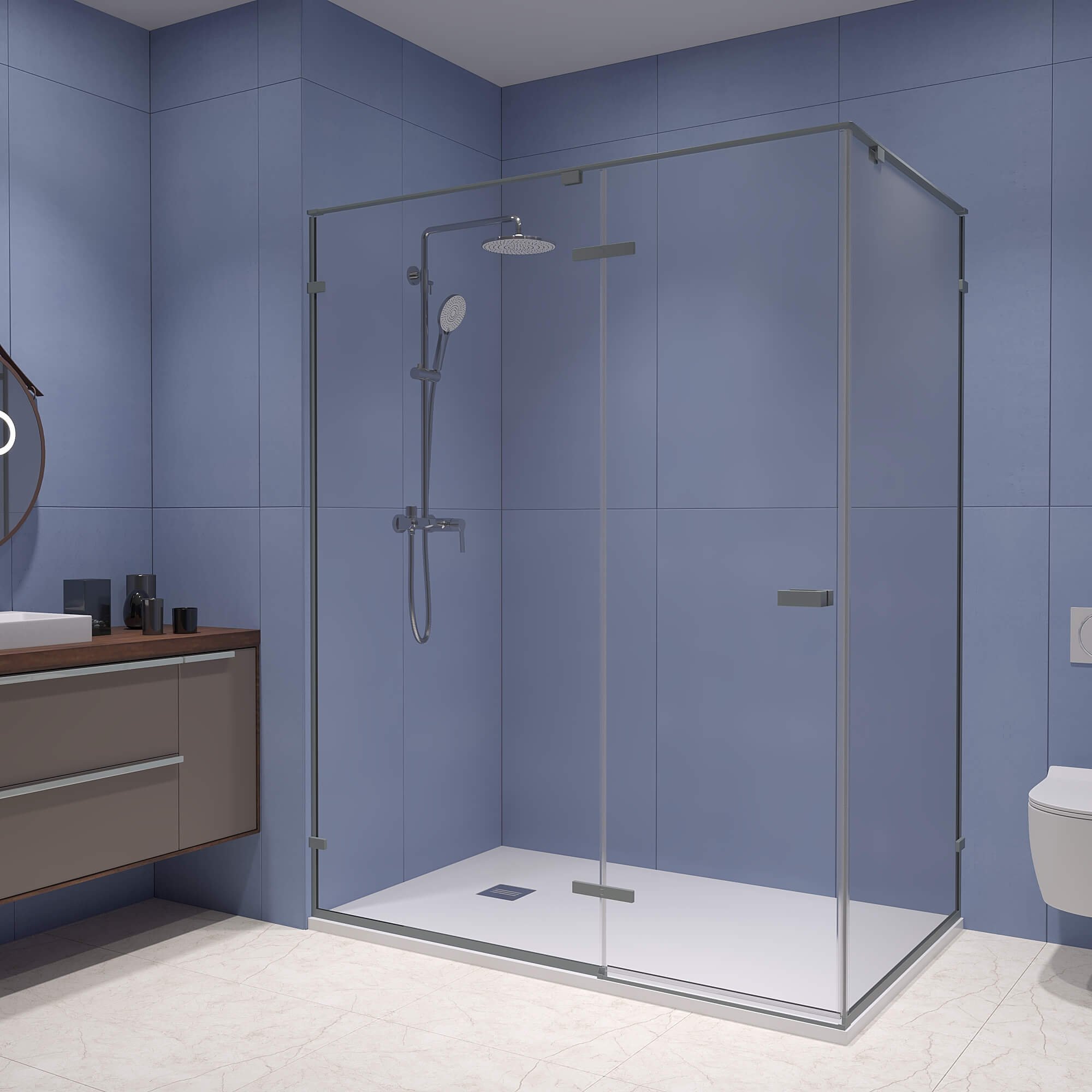 

Душевой уголок RGW Stilvoll SV-040 120х90 профиль серый, стекло прозрачное