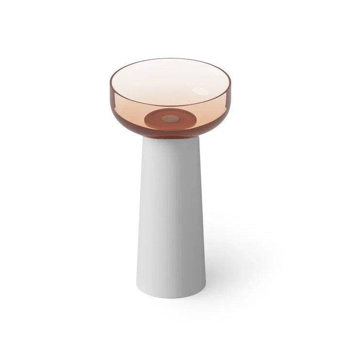 DEA DESIGN (Pedestal Basin) Раковина напольная 48x48xh88 см, комбинация Glasstech/Solid surface, д/клапан хром, цвет Brown Copper R9/White №18