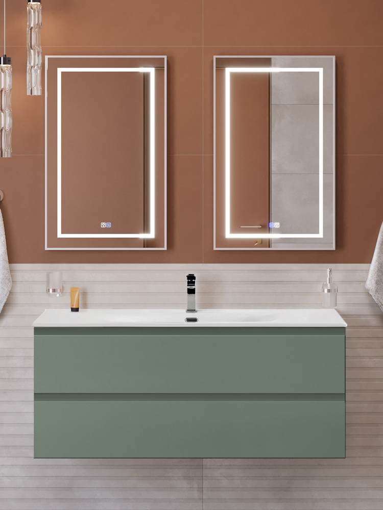 

Мебель для ванной комнаты BelBagno Kraft 120 подвесная, матовая еловая, раковина bb-8099-120