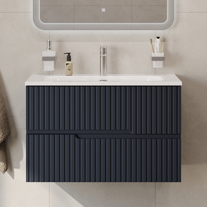 

Тумба под раковину без столешницы Cezares Duet 80 подвесная, grafito