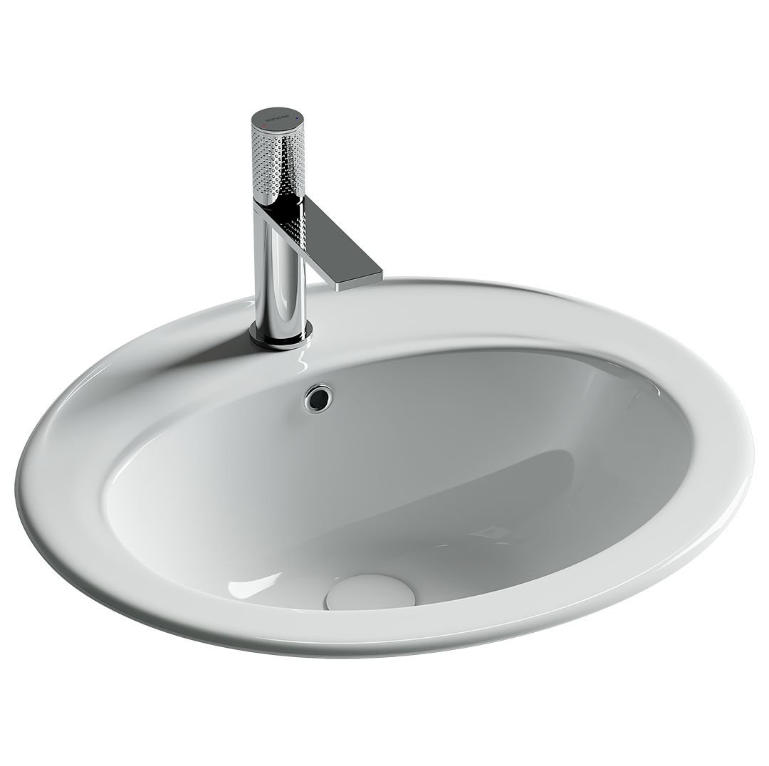

Раковина встраиваемая сверху Ceramicanova Sun овальная 565x495x200 мм с переливом цвет белый CN6079