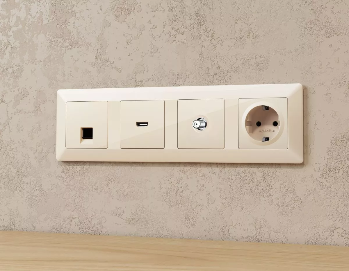 

Комплект механизма TV розетки SAT 5-2400MHz 3.5dB Alfa Бежевый глянец Quant Ambrella Volt MA313050 (AP3130, VM215)