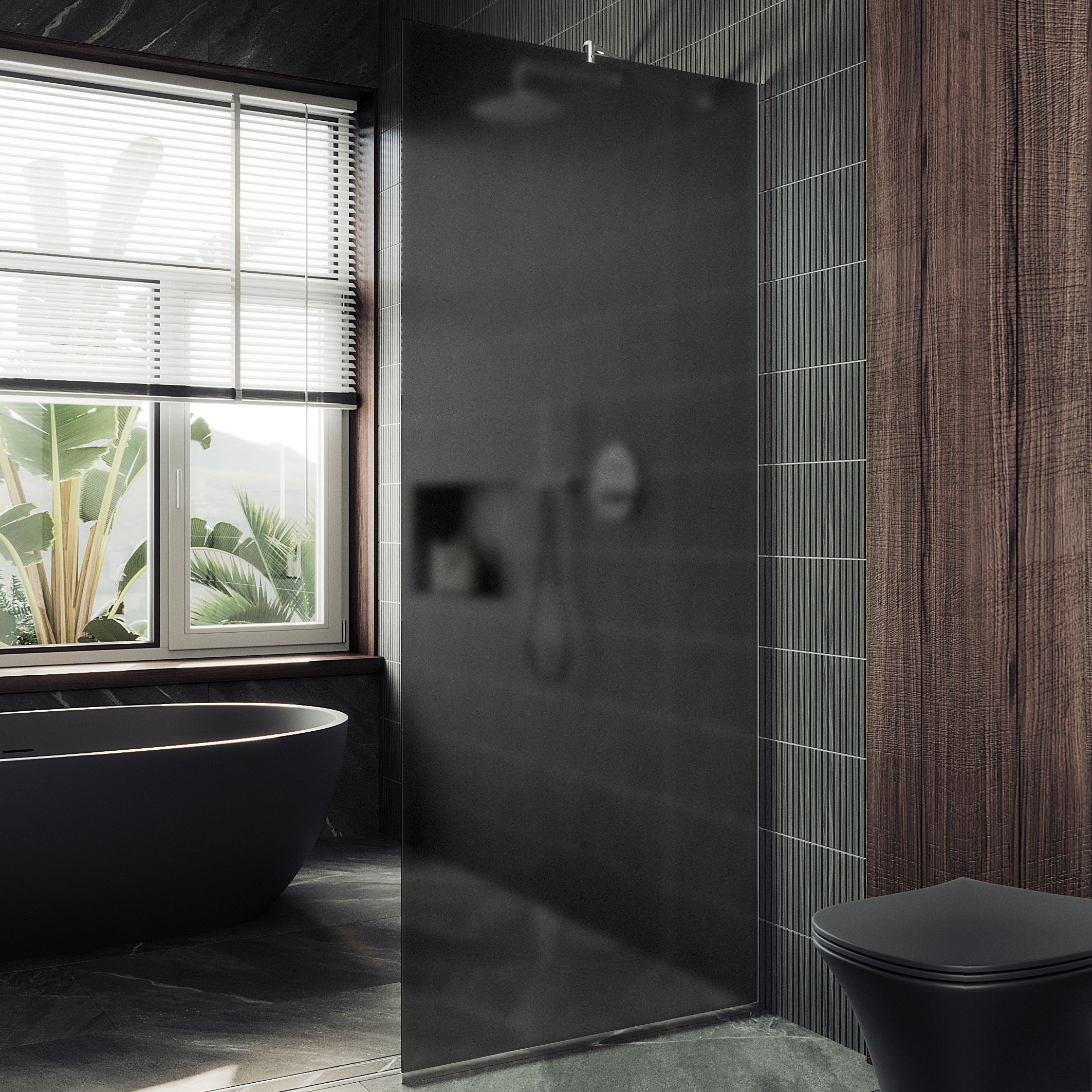 

Душевая перегородка Maybahglass MGD-704-5у 69 см, профиль хром матовый, стекло графит матовое