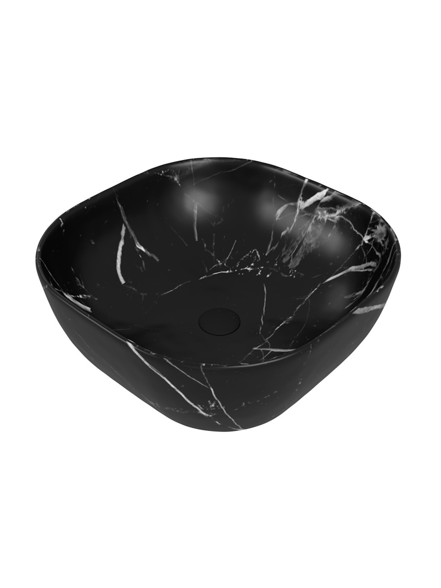 Накладная раковина STWORKI Копенгаген CO50383 41 матовый черный мрамор квадратная 7021₽