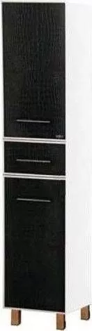 Шкаф-пенал напольный Misty Гранд Lux 35 L черно-белая кожа croco