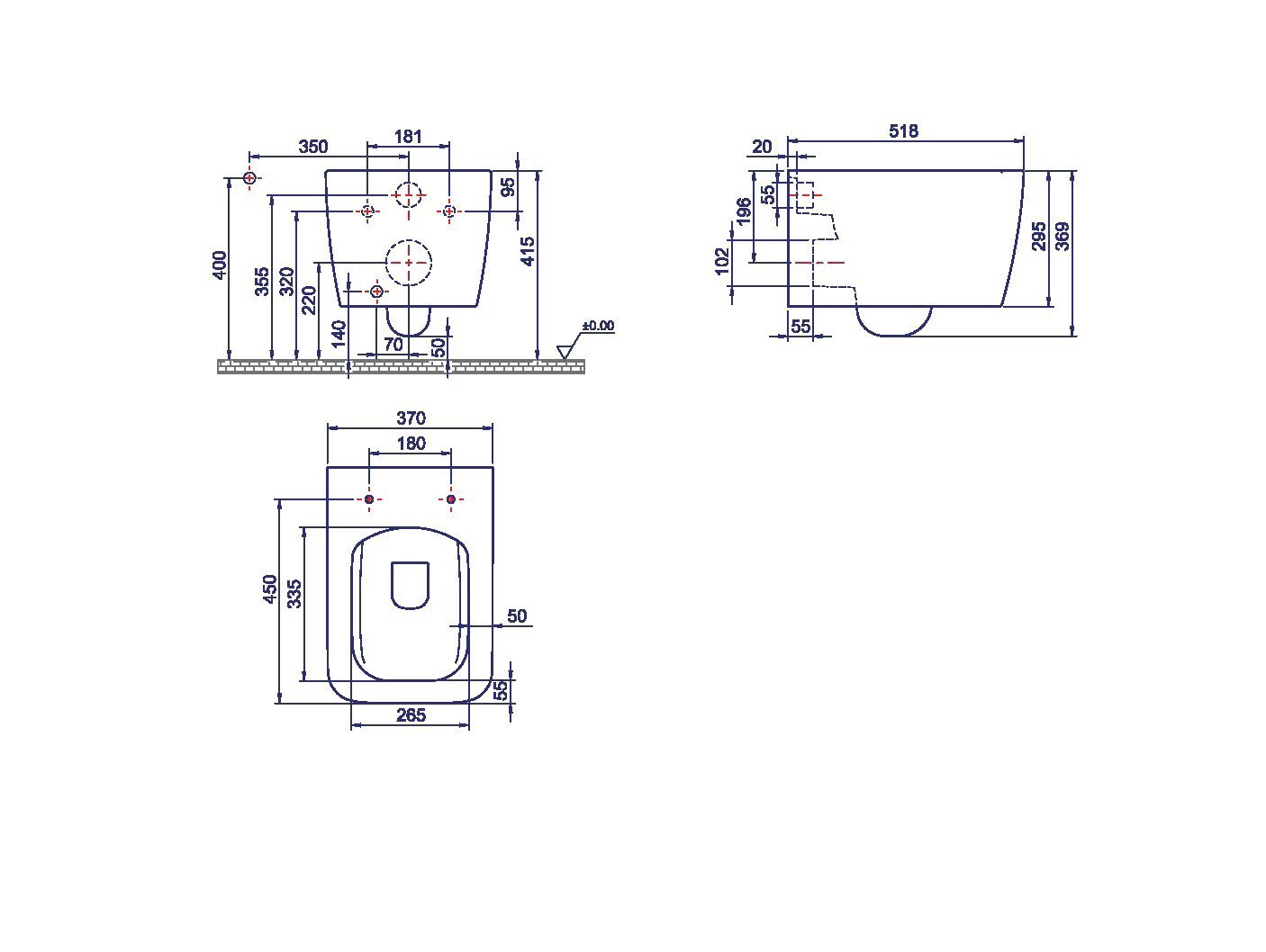 

Унитаз подвесной Boheme Zen 967-SET безободковый, с микролифтом, luna