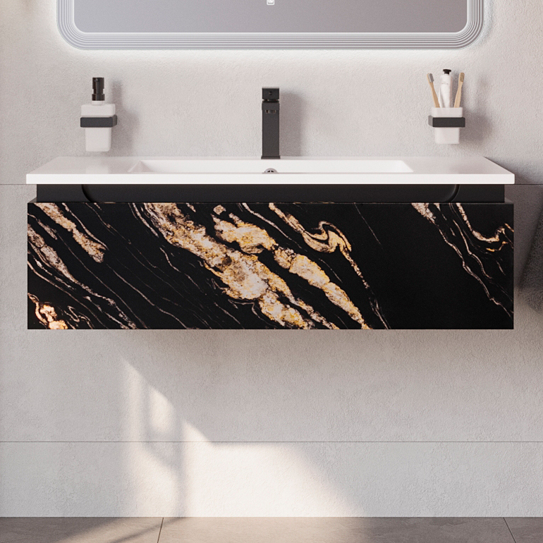 

Тумба под раковину без столешницы Cezares Slider 100 1 выкатной ящик, черный фьюжн