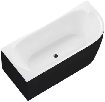 Ванна FAMILY ELEGANT A 1800х800 мм акрил.,слив-перелив, Белый /черный–матовый Black matte (293076)