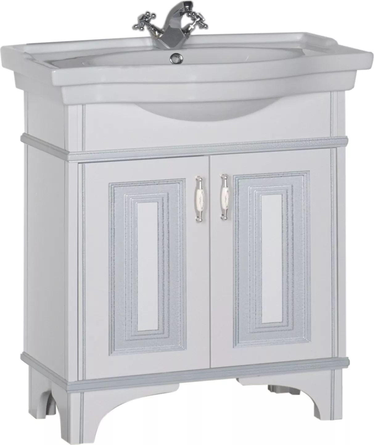 

Тумба для комплекта Aquanet Валенса 80 белый краколет/серебро