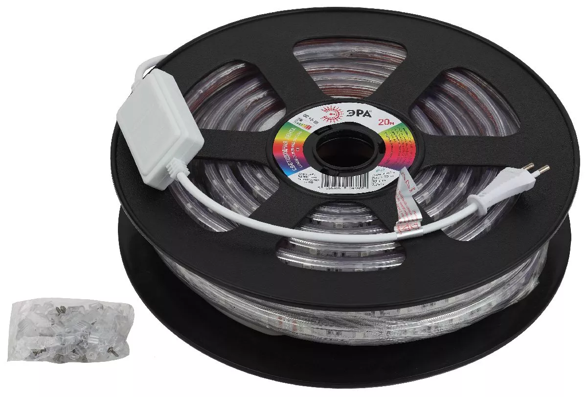 

Светодиодная лента Эра 220В 5050 7,2Вт/м RGB 20м IP67 LS5050-7,2-30-220-RGB-IP67-20m Б0043096