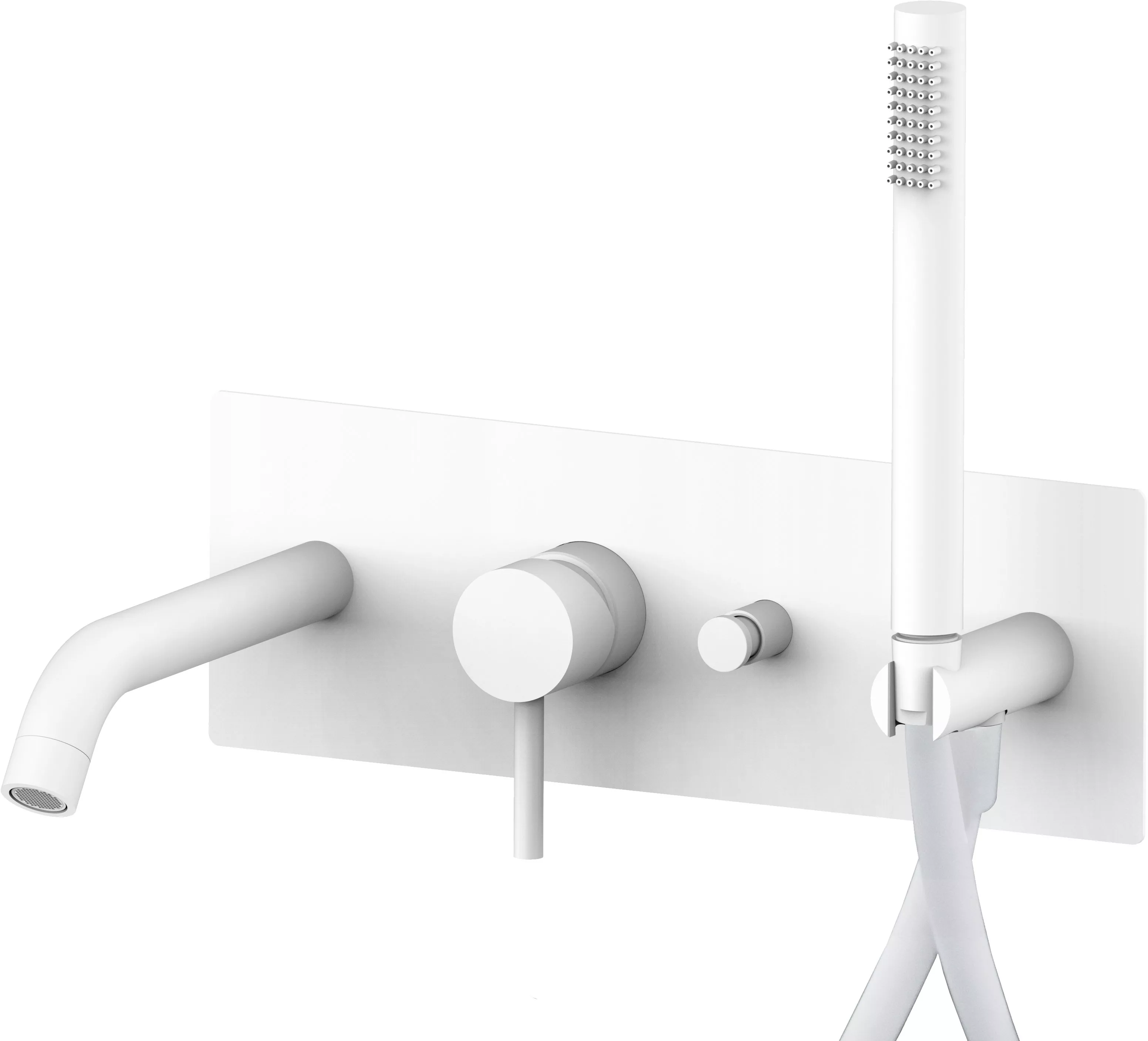 

Смеситель для ванны с душем Paffoni Light LIG001BO белый матовый
