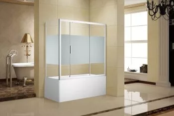 

Aquanet Practic, Шторка для ванны х боковое стекло 1800х750мм, полоска, хром, 6мм (254255)