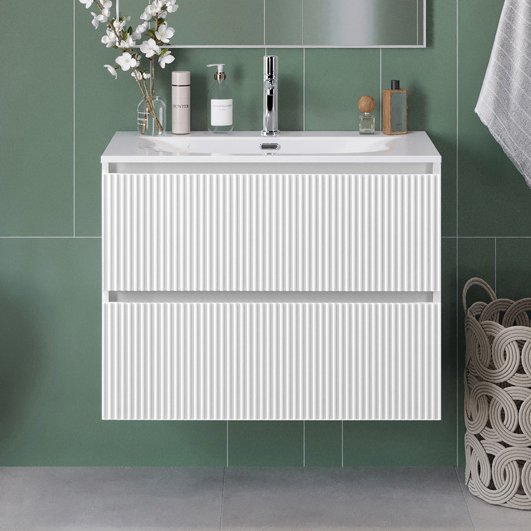 

Тумба под раковину без столешницы BelBagno Uno 90 подвесная, 2 ящика, bianco opaco