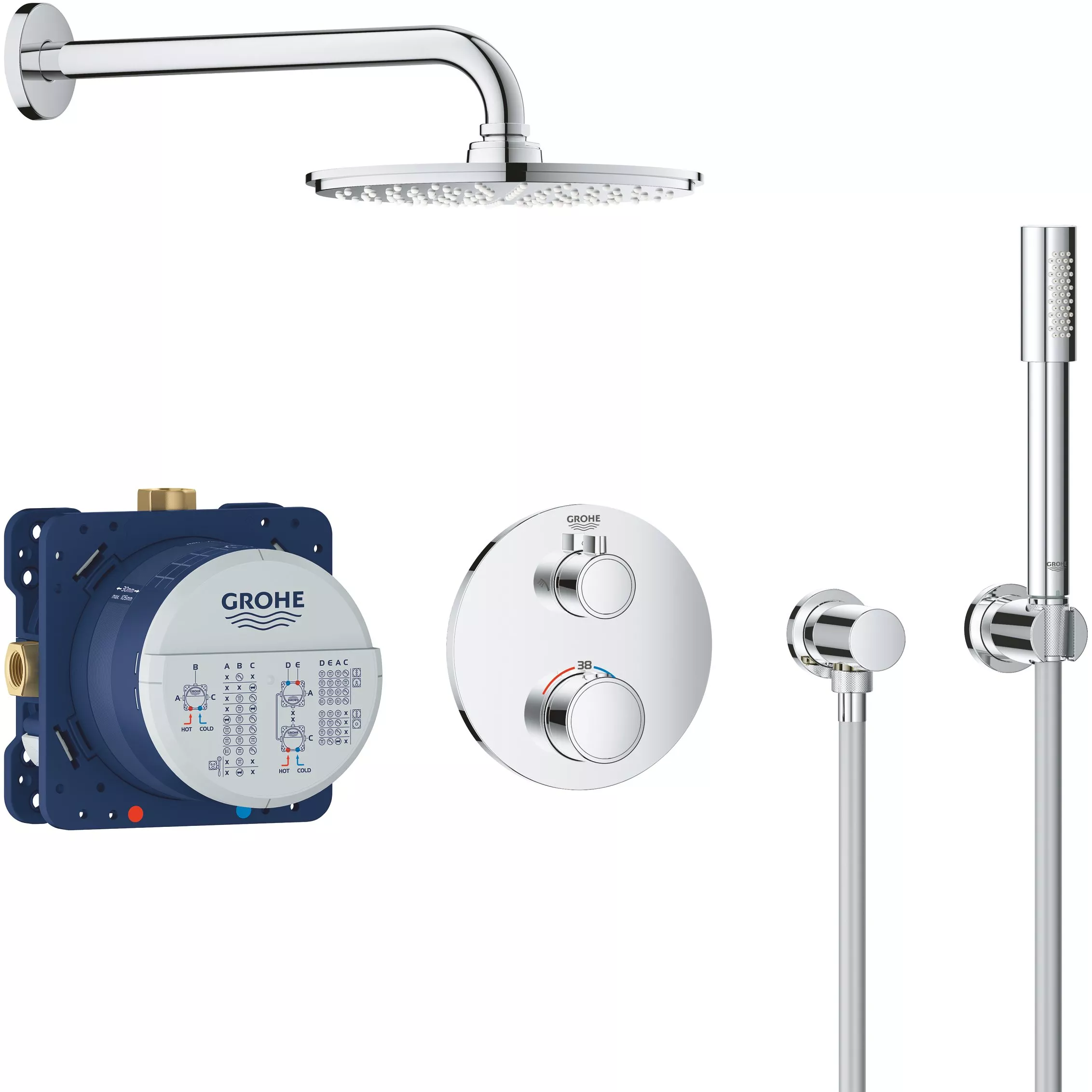 Душевой комплект Grohe Grohtherm 34732000 С ВНУТРЕННЕЙ ЧАСТЬЮ, с термостатом