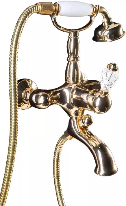 

Смеситель для ванны Boheme Crystal золотой глянцевый