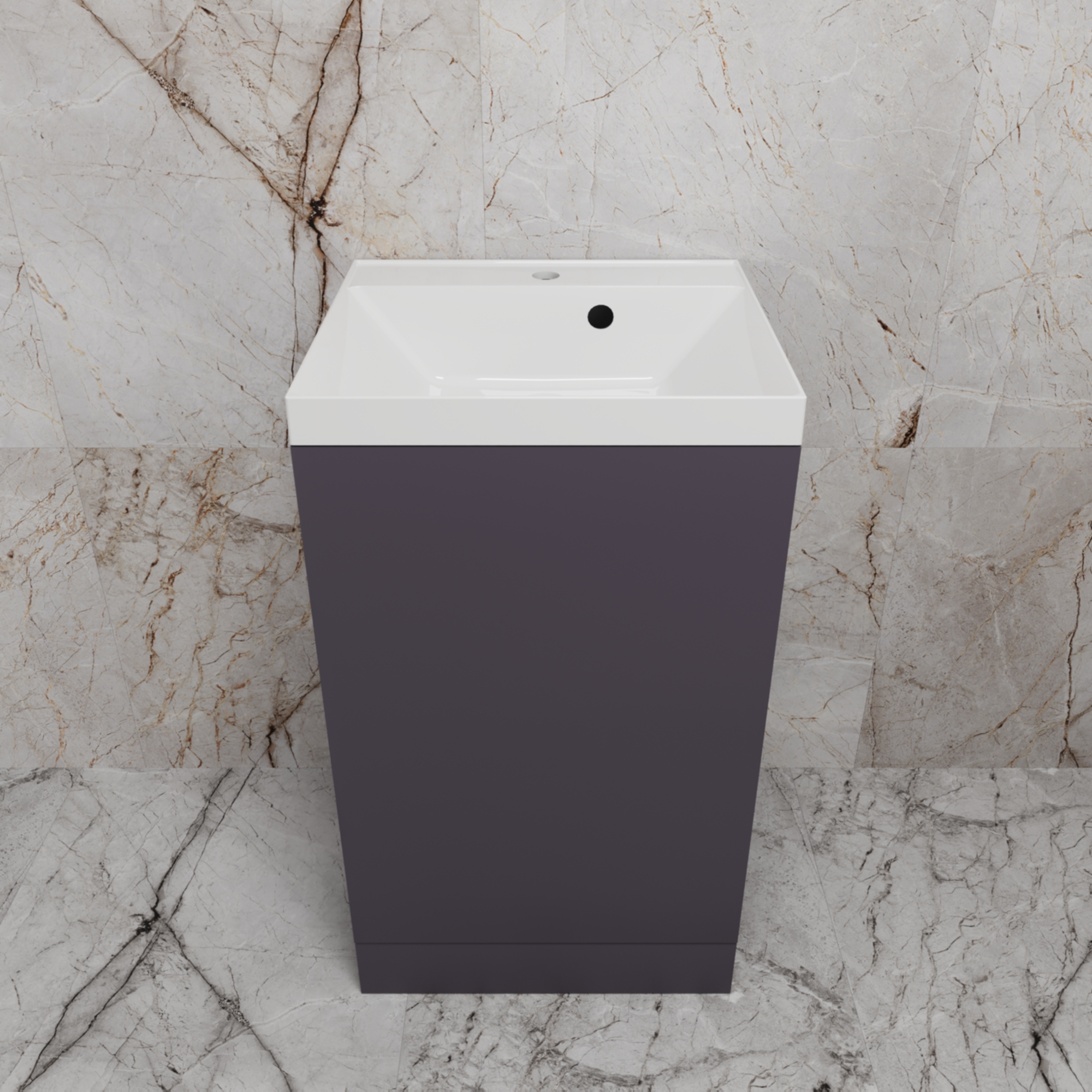 

Тумба с раковиной Style Line Моно 50 напольная, графит нубук, раковина Asti 50 белая