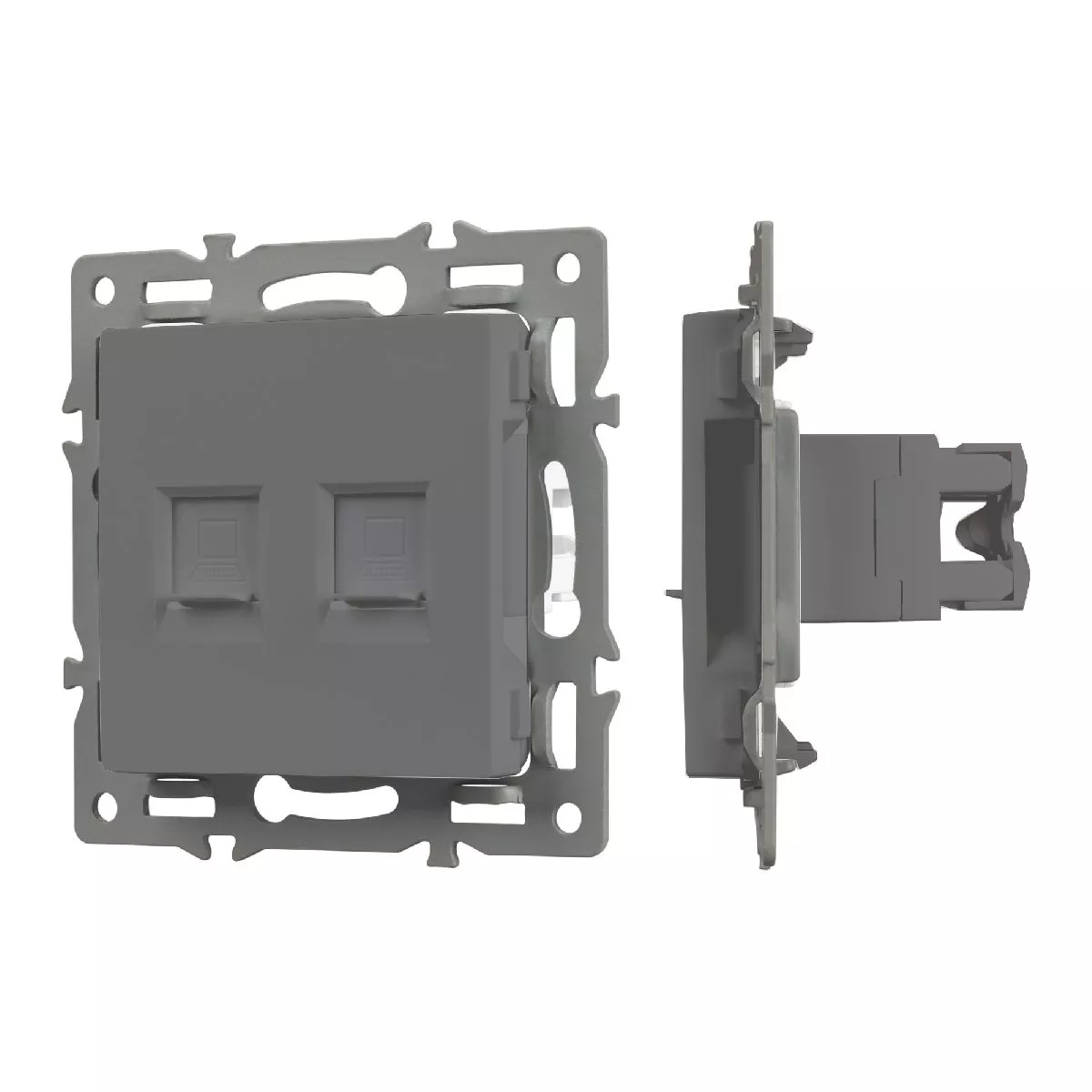 

Механизм компьютерной розетки двойной Arlight SCT-MPC2-PL-GR (RJ-45, CAT6) 045338