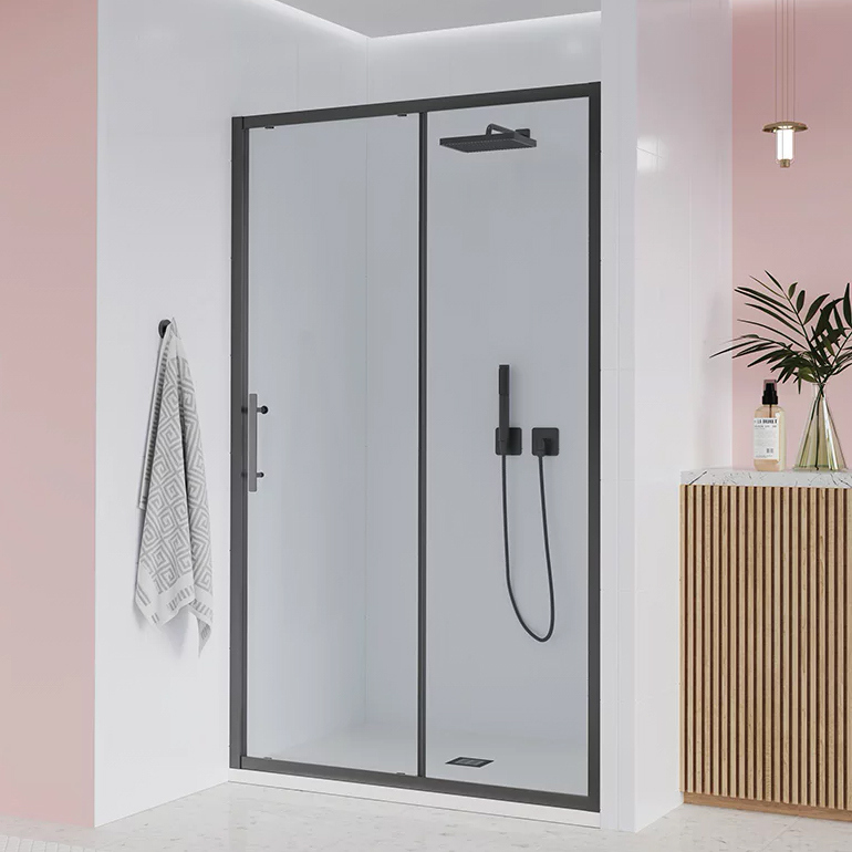 

Душевая дверь в нишу Veconi Evo 100 GR 160 см, профиль брашированный графит, стекло прозрачное