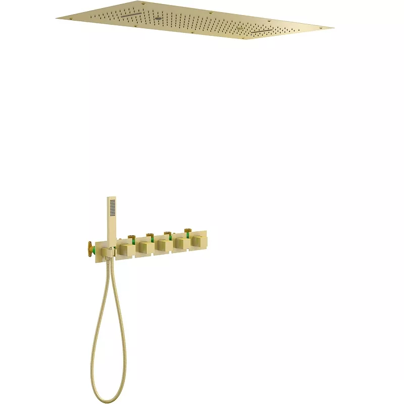 

Душевая система встроенная с термостатом Timo Petruma золото матовое