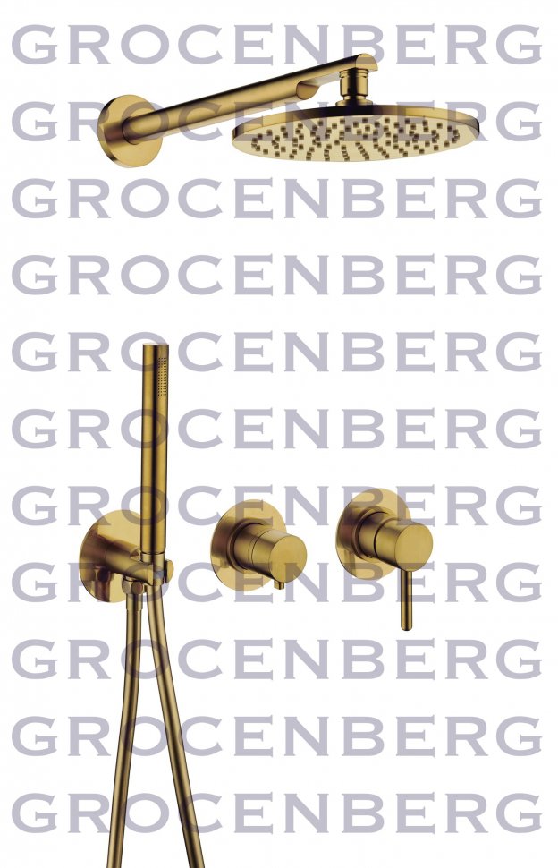 

Душевой комплект Grocenberg GB5090GL золотой брашированный