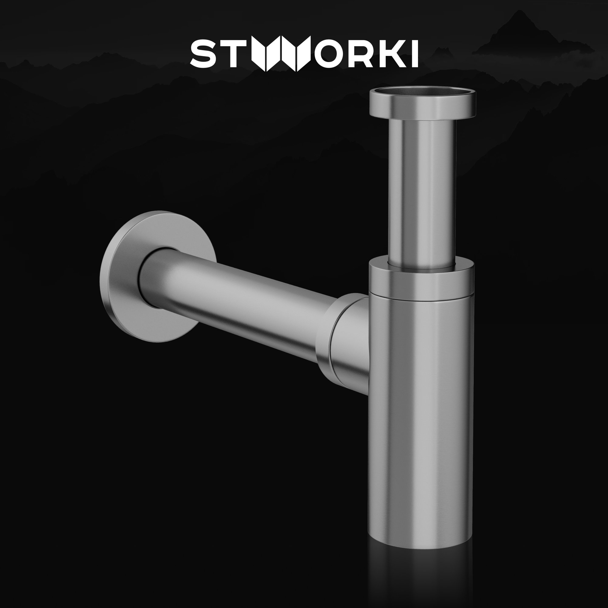 

Сифон для раковины STWORKI SD-001GB вороненая сталь