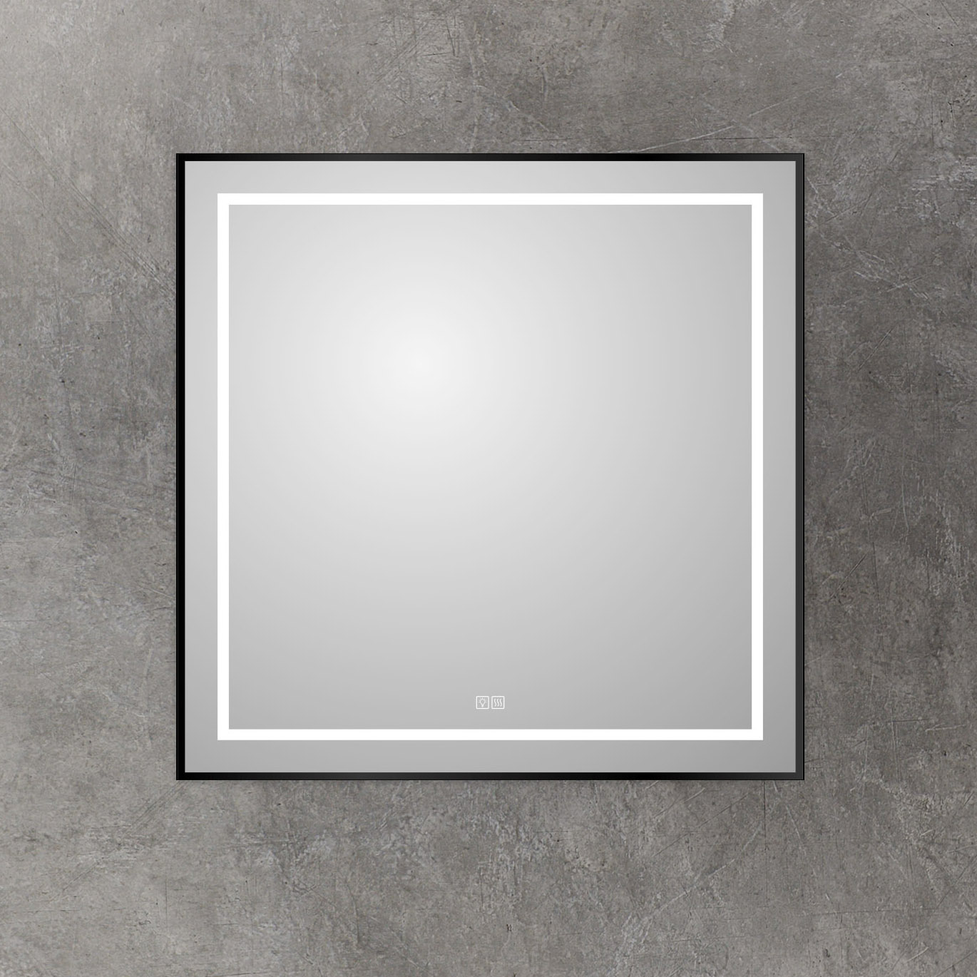

Зеркало BelBagno Kraft 80x80 с подсветкой, с подогревом, черный
