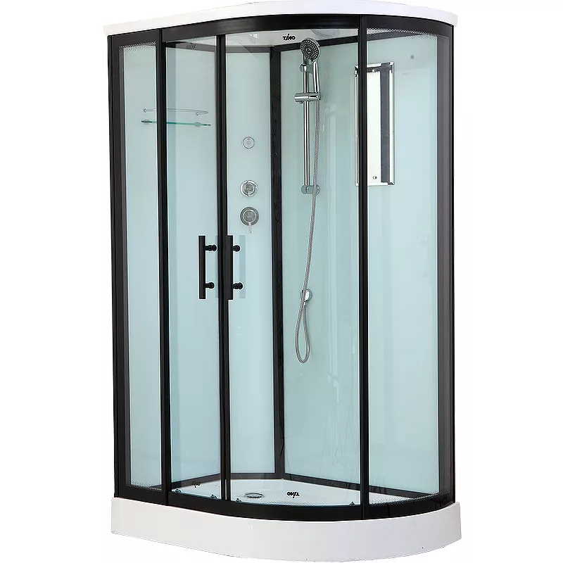 

Душевая кабина Timo Standart 120x85 T-6602BL левая черная, без гидромассажа