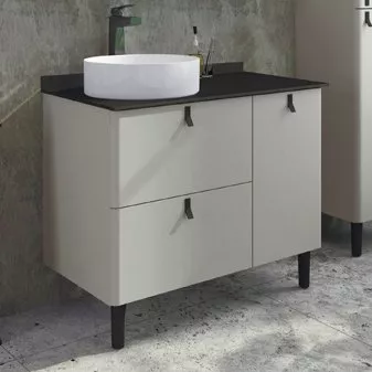 

Тумба с раковиной Comforty Сорренто Н 90, светло-серая