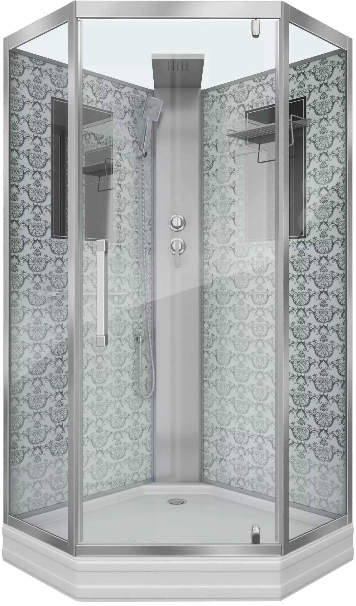 

Душевая кабина Niagara Lux NG-7717WBK 100х100x210 серебро