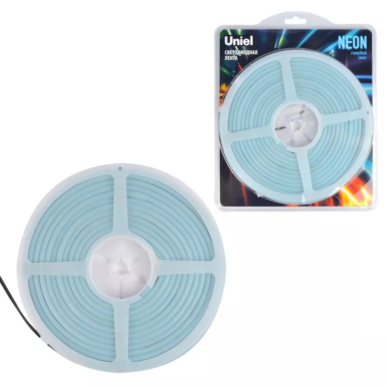 

Светодиодная лента Uniel ULS-N01-2835-120LED/m-6mm-IP67-DC12V-9W/m-5M-LIGHTBLUE блистер