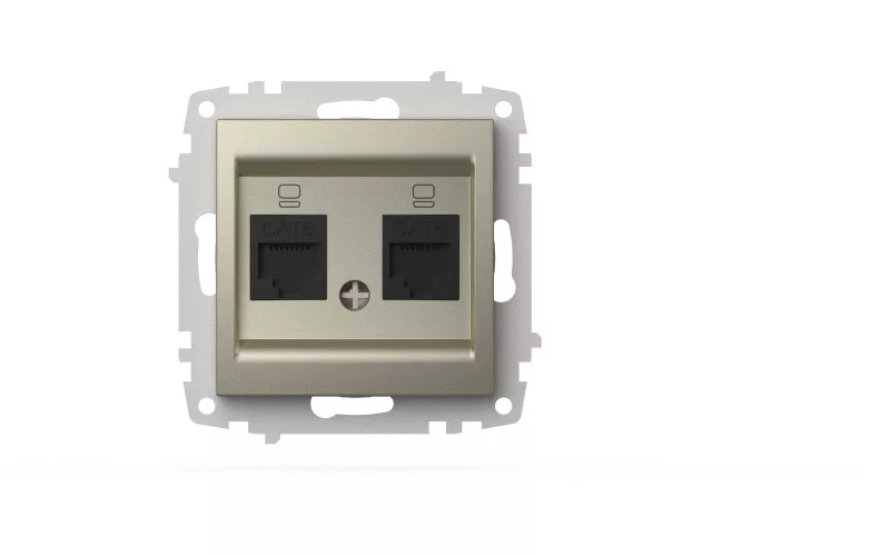 

Розетка компьютерная двухместная ( Cat 6) ELBI Zena Vega 609-011400-248