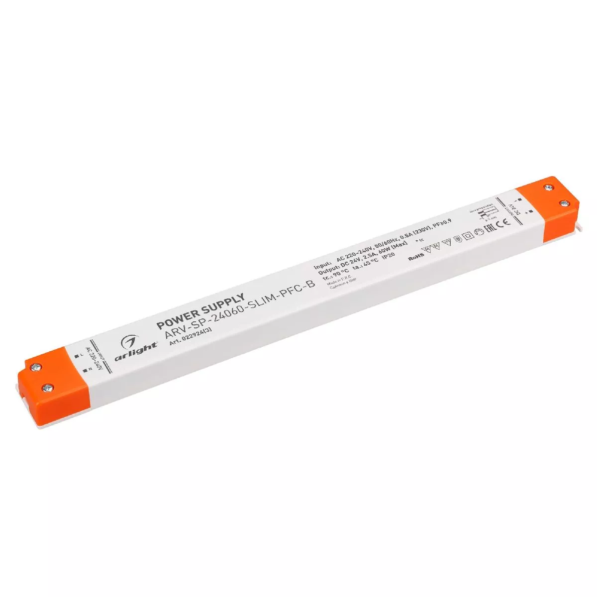 

Блок питания Arlight ARV-SP-24060-SLIM-PFC-B (24V, 2.5A, 60W) 022924(3)
