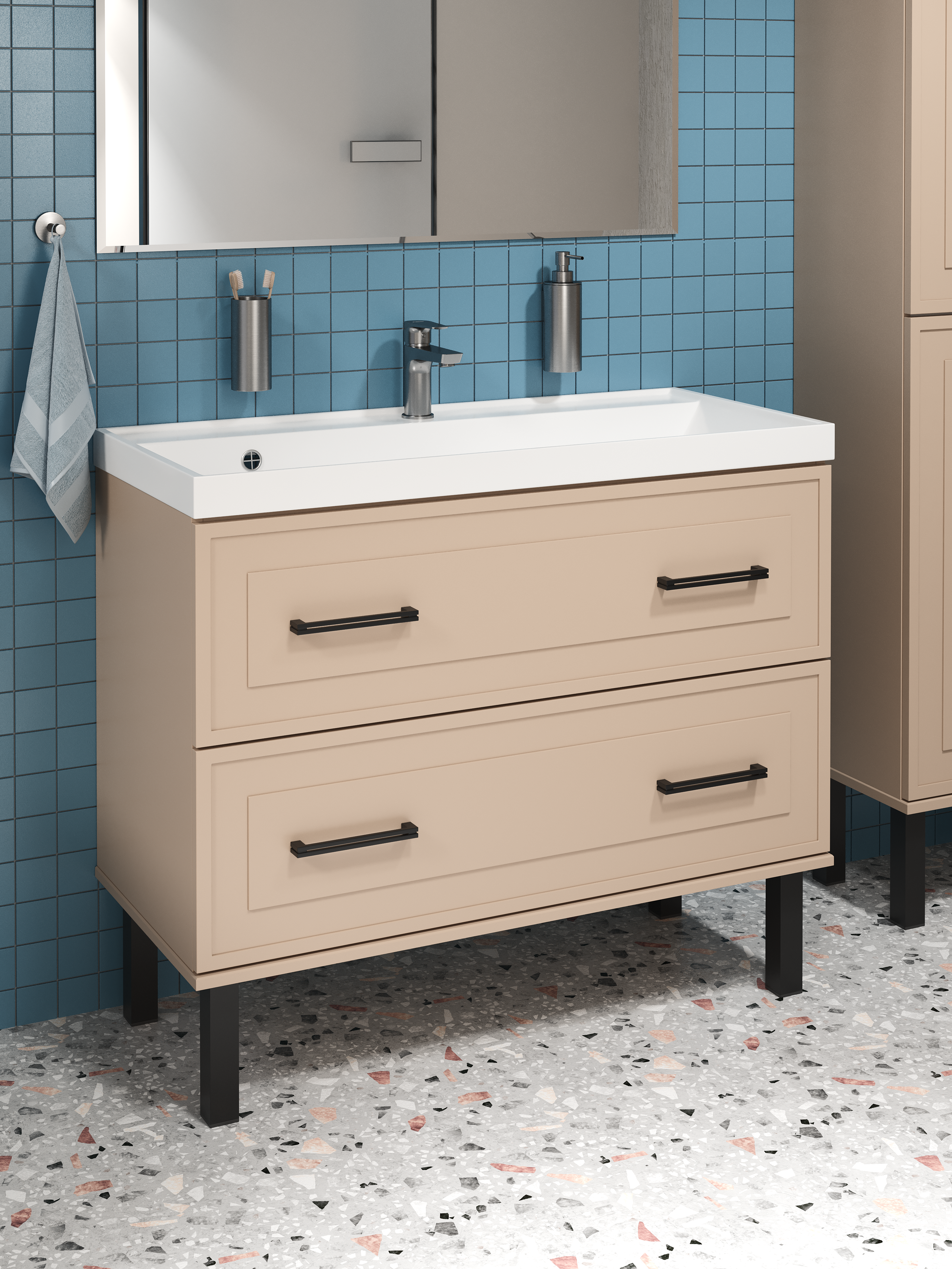 Тумба с раковиной STWORKI Хадстен 100 напольная латте 32265₽