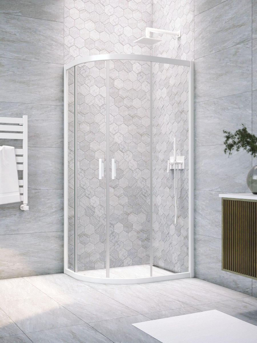 

Душевой уголок Vegas Glass ZS Novo h2000 80 01 01 профиль глянцевый белый, стекло прозрачное