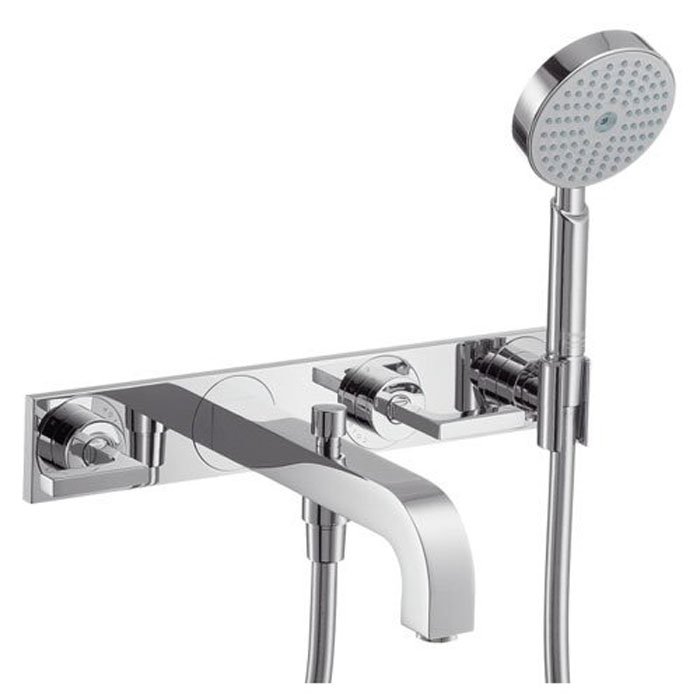 39442000 AXOR Citterio Смеситель для ванны на 3 отверстия настенный с рычаговыми рукоятками с панелью хром нужна СЧ 10303180 314417₽