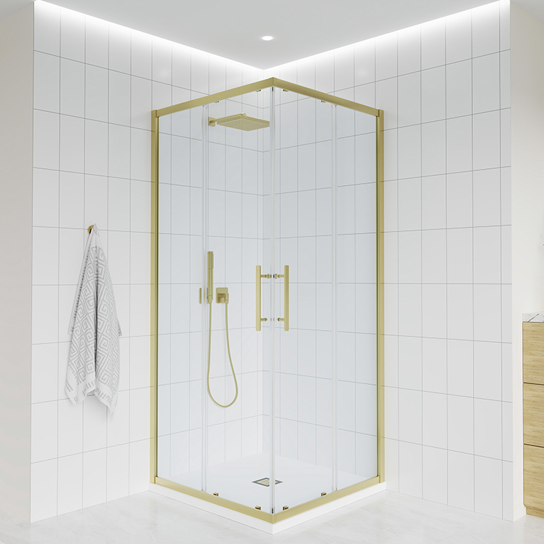 

Душевой уголок Veconi Evo 300 G 120х90 см, профиль брашированное золото, стекло прозрачное