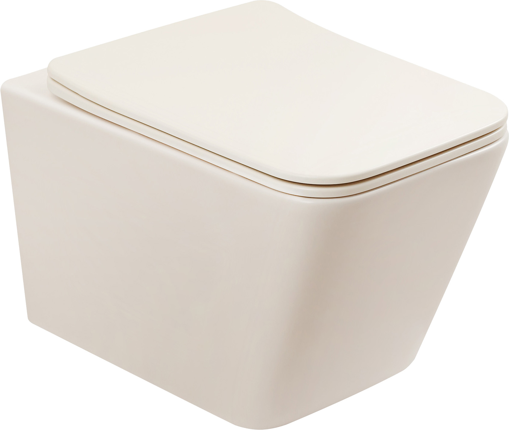 

Унитаз подвесной Abber Bequem AC1201MBE безободковый, с микролифтом, матовый светло-бежевый