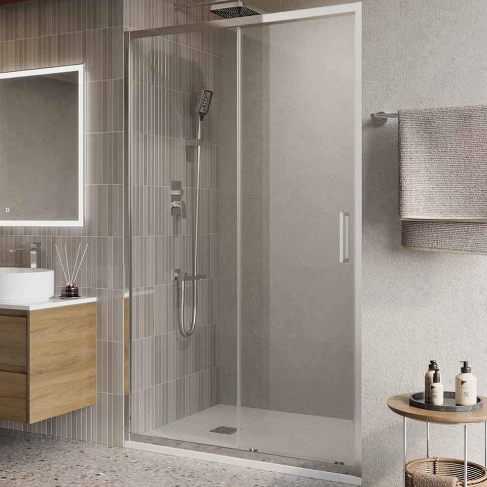 

Душевая дверь в нишу BelBagno Luce BF-1-120-C-Cr профиль хром, стекло прозрачное