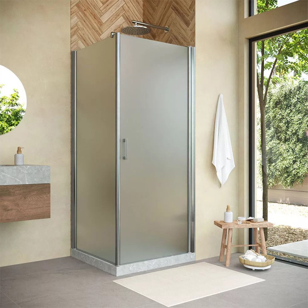 

Душевой уголок Vegas Glass EP-Fis Novo 90*100 04 10 R профиль никель, стекло сатин