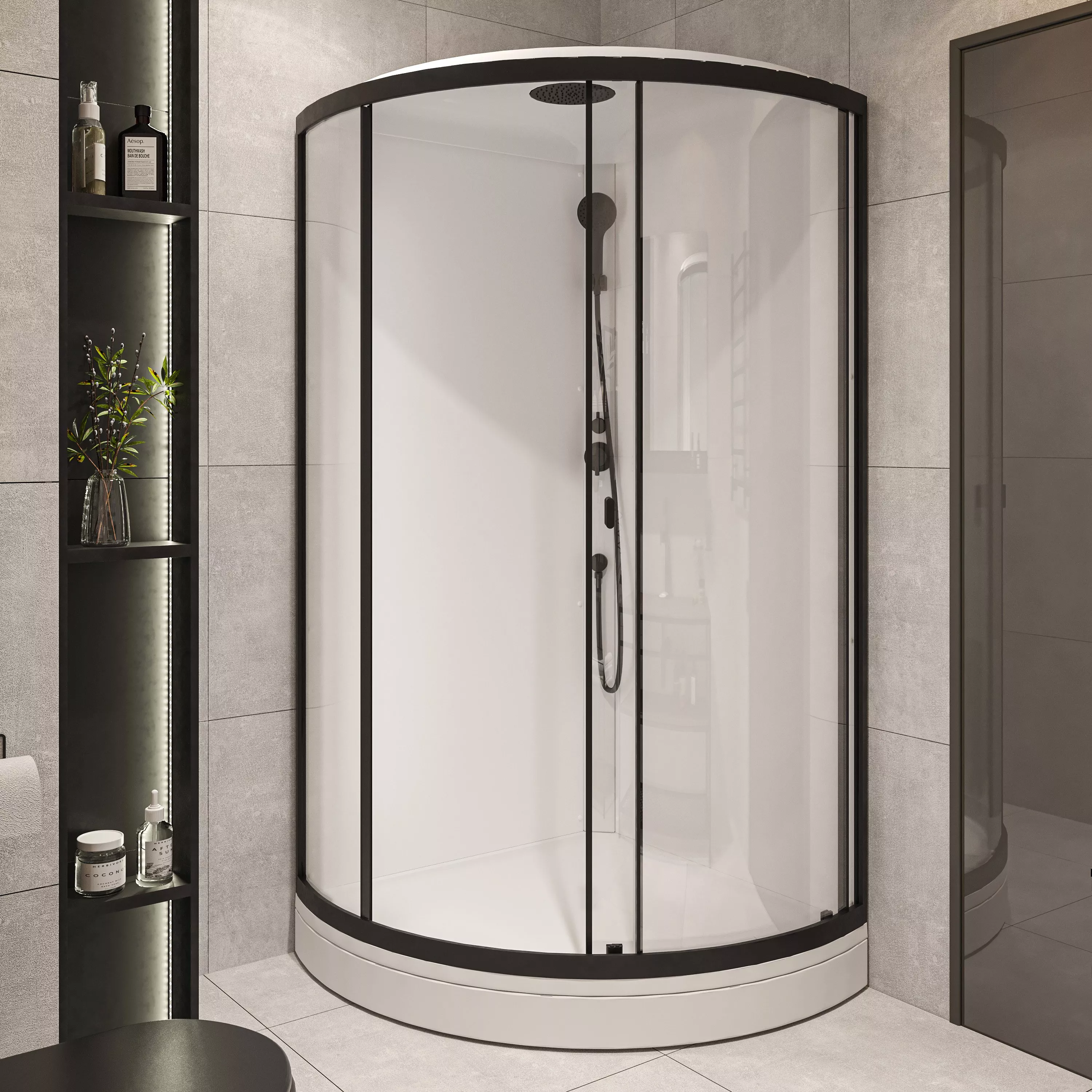 

Душевая кабина STWORKI by Damixa Хельсинки HWHC-401-090BT 100x100, низкий поддон